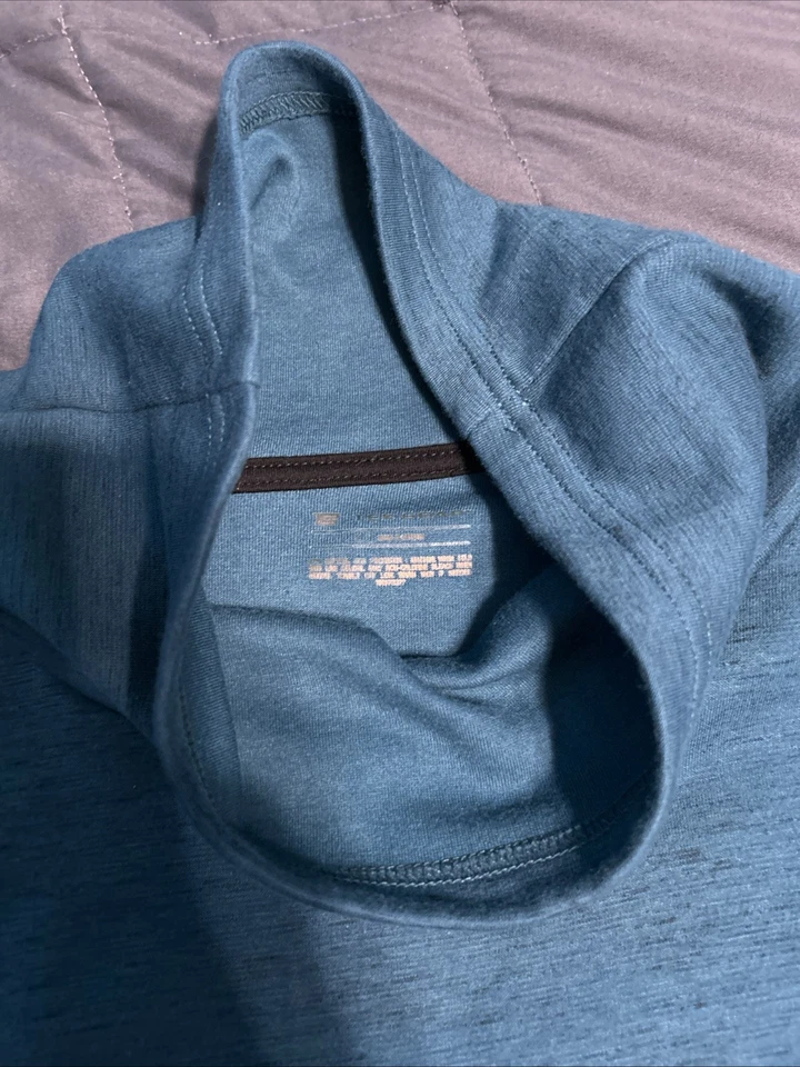 Poncho grande con bolsillos Tek Gear verde azulado manga larga polar camisa para hombre Foto 3 de 4