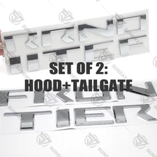 Front+Tailgate Letter For Frontier 2022-2025 Accessories Hood Emblem GlossSilver