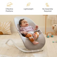 Munchkin Spring 2-in-1 Bouncer and Rocker Baby Reclining Lightweight