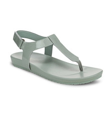 VIONIC Women's Palisades Toe Post Ankle Strap Sandal, Iceberg Green Patent NEW