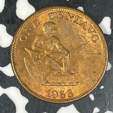 1958 Philippines 1 Centavo Lot#C7813 High Grade! Beautiful!