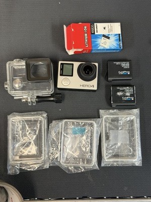 GoPro HERO4 Silver 4K Action Camera Bundle Batteries Waterproof Case Tested