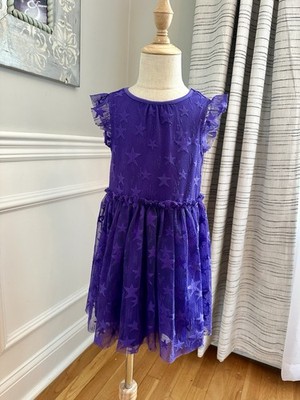Epic Threads Purple Star Tulle Mesh Overlay Party Dress for Girls Sz 5