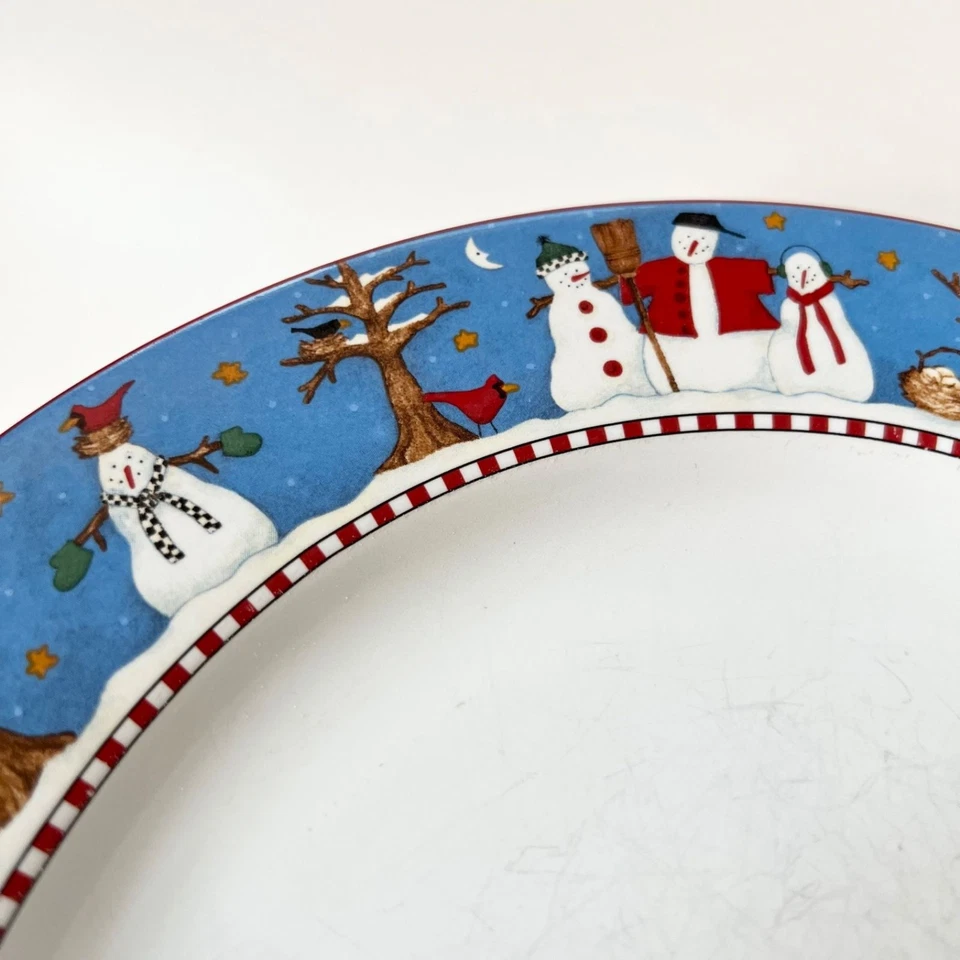 Plato de cena vintage Sakura muñeco de nieve Y2K de Debbie Mumm - descontinuado por Oneida Foto 2 de 4
