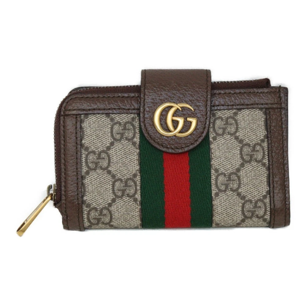 Étui à cartes Gucci Ophidia 699353 beige marron vert rouge Gg suprême toile cuir avec
