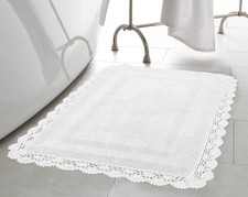Crochet Cotton 21x34 in. Bath Rug, Creamy White
