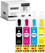 COCADEEX Empty 604XL Refillable Ink Cartridges Compatible with XP-2200 XP-2205 