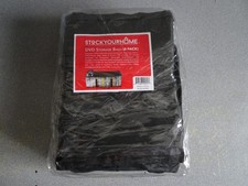 4 Pack Stock Your Home DVD Storage Bags Media Organizer Bag Black