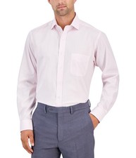Club Room Mens Regular-Fit Solid Print Button Down Dress Shirt, pink, 16.5 Neck