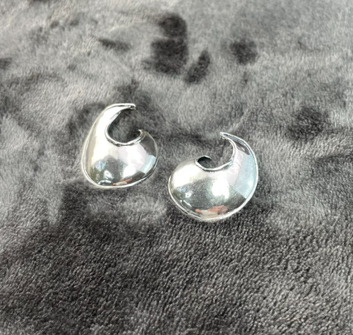 Or Paz PZ Israel Sterling Silver Crescent Earrings 9.39 Grams