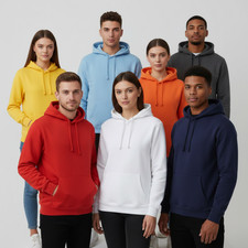 Men Women Solid Color Hoodie Pocket Pullover Casual Sports Fitness Sweatshirt
