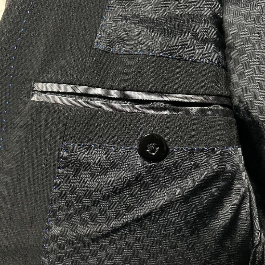 Comsa Men Shadow Stripe Setup Jacket Black Fully … - image 12