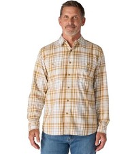 CARHARTT Men  s RUGGED FLEX  RELAXED FIT LIGHTWEIGHT LS PLAID SHIRT SzS 107014A16
