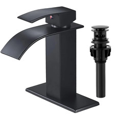 Black Matte Bathroom Sink Faucet Vanity Waterfall Single Handle Mixer Basin Taps