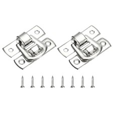 2Pcs Hasp Clasp Latch Lock 30 x 18mm Decorative Retro Toggle Latch Silver