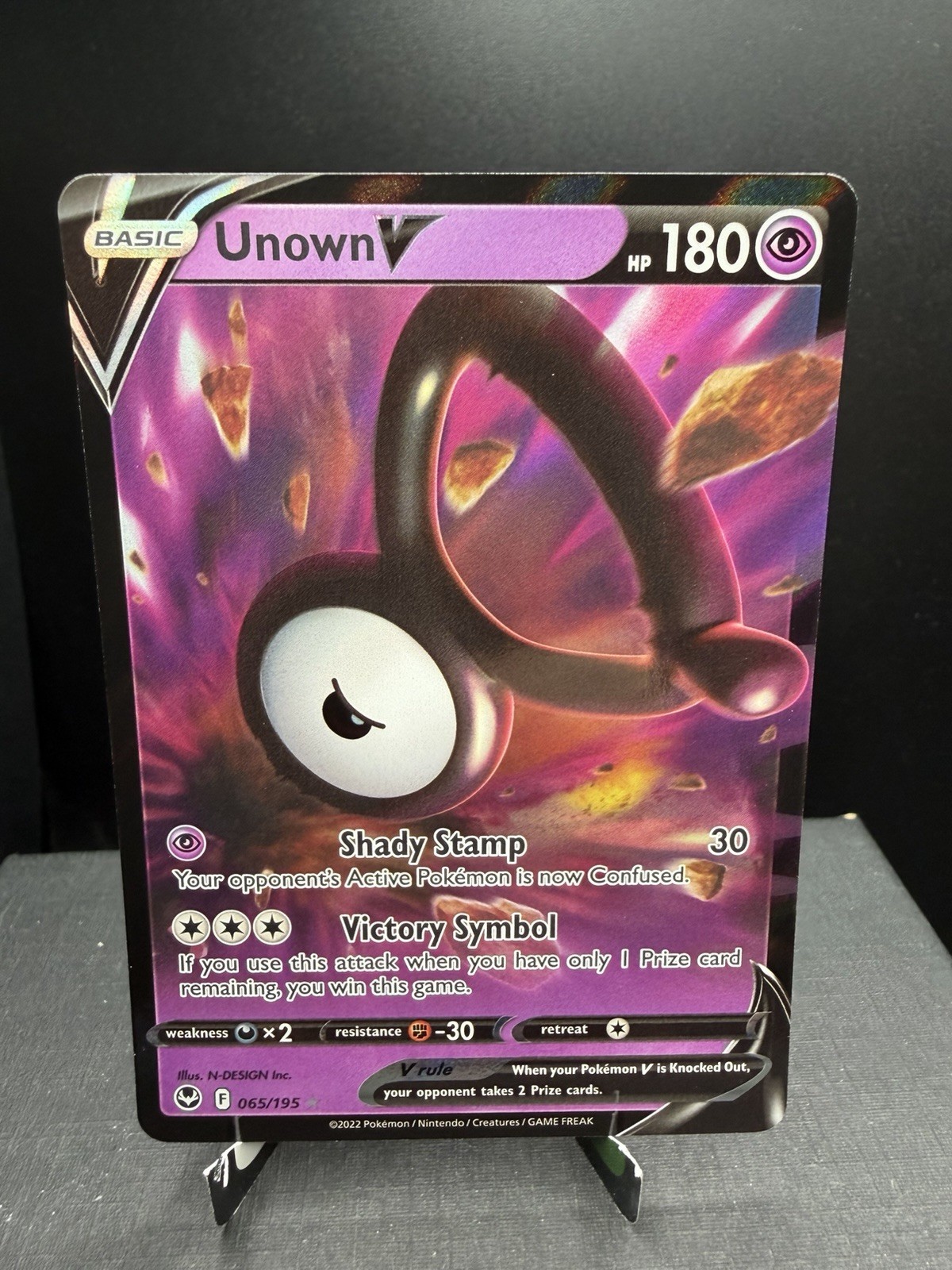 Pokemon TCG SWSH Silver Tempest Unown V 065/195 Ultra Rare Holo NM