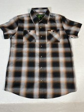 Dixxon DFC Youth Division boys XL Plaid Rayon Short Sleeve Button-Up Shirt