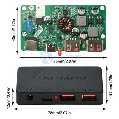 PD 100W Type-C Solar Panel Controller Voltage Regulator Dual USB Fast Charging