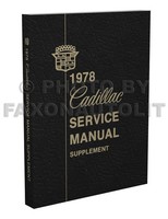 1978 Cadillac Reparaturhandbuch ErgäNzung Deville Fleetwood Seville Eldorado