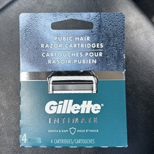 2x Cartuchos de afeitar Gillette para ingle íntima masculina, 4 recambios de hoja de afeitar, azul
