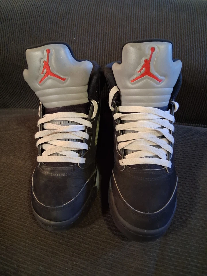 Nike Zapatos Mujer 7.5 Juvenil 6Y Air Jordan 5 Retro OG Negro Metálico Reimaginado Foto 2 de 4