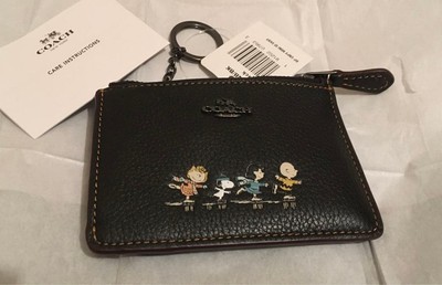 COACH Snoopy PEANUTS Mini Leather Pass Case Pouch New with Tags Rare