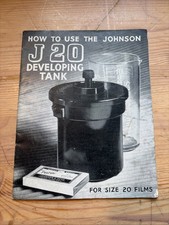 Vintage Photography Leaflet - How To Use The Johnson J20 Devloping Tank