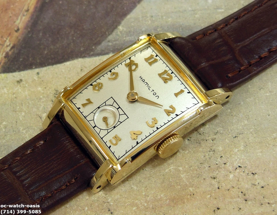 Hamilton Perry 1946 vintage, impresionante esfera plateada, reparado, 1 año de garantía Foto 4 de 4