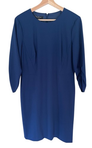 Lafayette 148 NY Wool Blue Shift Dress Lined Sz 8 New $478