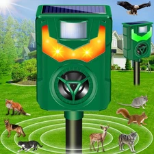 Solar Animal Repeller, Ultrasonic Cat Repellent Outdoor with Motion Sensor & ...