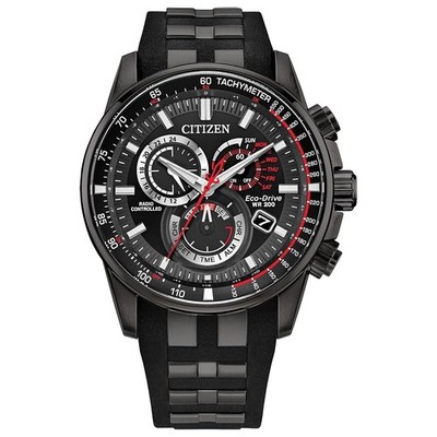 Citizen Men's Eco-Drive PCAT Chronograph Black Dial Quartz 43mm Watch CB5977-03E