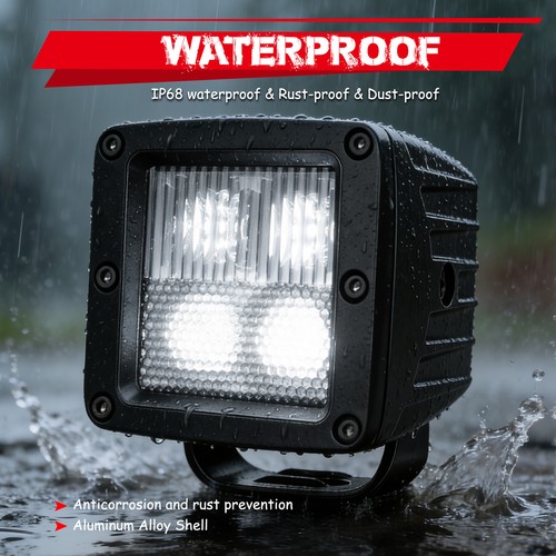 2Pc 3" Cree LED Work Light Cube Pods OffRoad Driving Combo Reverse Truck 4WD ATV - 第 7/14 張圖片