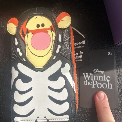 Disney Loungefly Winnie The Pooh Skeleton Tigger Glow in the Dark Wallet NWT