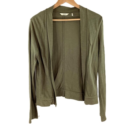 Fat Face Green Cotton Blend Open Neck Cardigan L - Picture 1 of 4