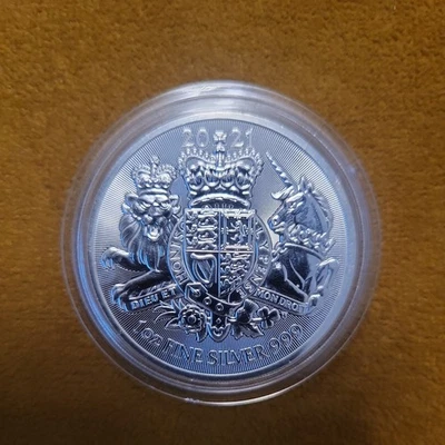 2021 Royal Coat of Arms 1 oz .999 Fine Silver Bullion Coin Mint CGT Free - Image 1 of 4