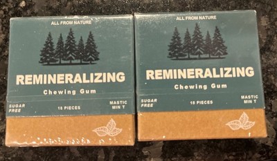 ( 2 PACK ) Remineralizing Chewing Gum SugarFree Gum MASTIC MINT. EXP : 11/23/27