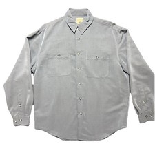 Original Island Sport Blue Gray Long Sleeve Button Up Shirt Mens Size Large