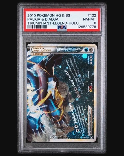 2010 POKEMON TRIUMPHANT PALKIA & DIALGA LEGEND BOTTOM #102 PSA 8 NM #129539778