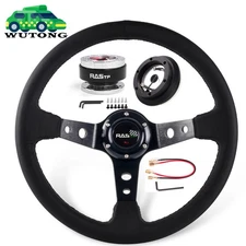 Genuine Leather Steering Wheel Quick Release Hub Adapter  For Honda Civic 96-00