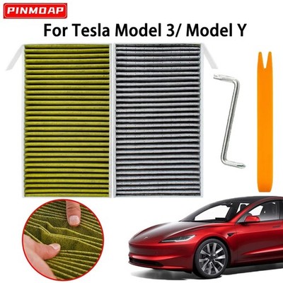 Innenraumfilter Tesla Model 3 Y Aktivkohle Luftfilter Set mit Werkzeug neu