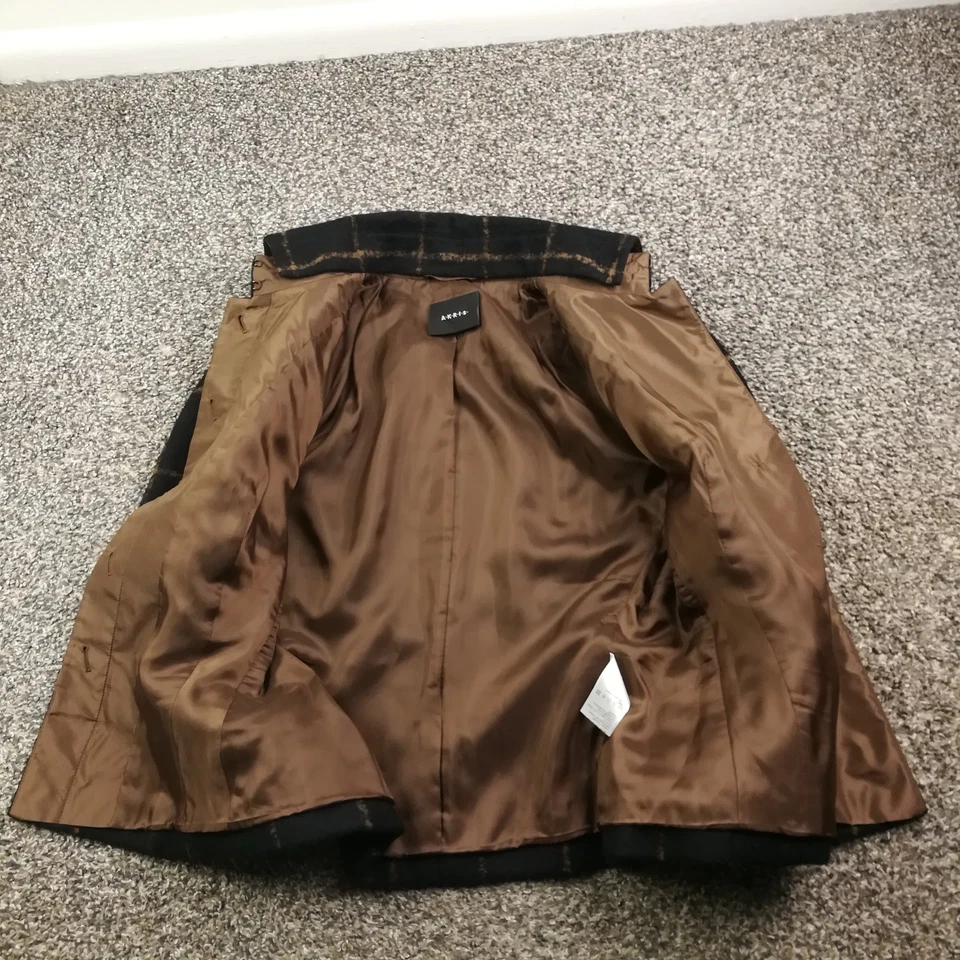 Akris Jacket Alpaca Blend Windowpane Plaid Black Brown US 6 Made in Switzerland - Image 4 of 4