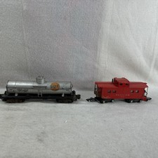 American Flyer S Gauge Oil Tank Car / Caboose For Train Set Layout