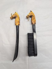 Vintage Horse Head Clothes Brush And Shoe Horn Hard Plastic