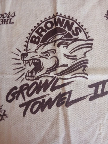1980 NFL Cleveland Browns Football Coors Light Growl Towel Stadium Promo 16"X13"