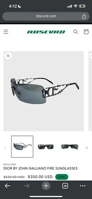 Dior by Galliano Fire Sunglasses Rimless Crystals