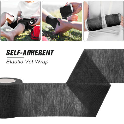 18 Rolls Cohesive Elastic Bandage Adhesive Wrist Ankle Gauze Tape Vet Wrap 10cm - Picture 7 of 26
