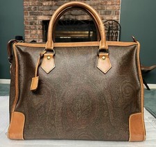 Etro Boston Bag Bordeaux Paisley handbag Brow...