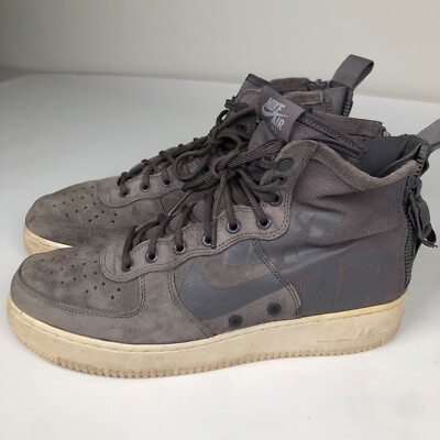 Nike SF Air Force Mens Size US Gray Leather /Canvas Sneakers  Shoes