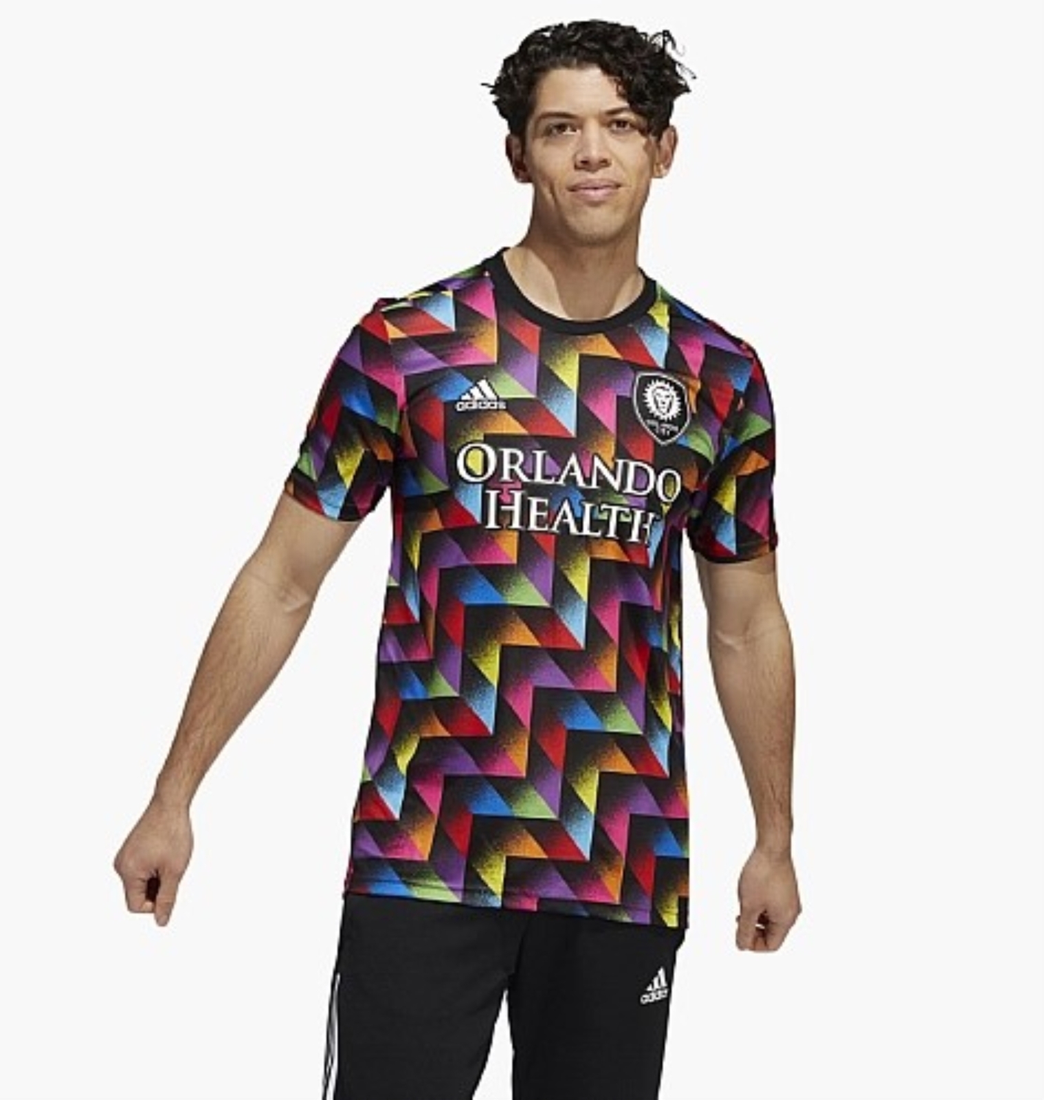 Мужская майка Adidas MLS Orlando City CS Pride с коротким рукавом перед матчем