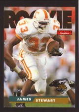 James Stewart Rookie Card Jacksonville Jaguars 1995 Skybox Impact Football. rookie card picture